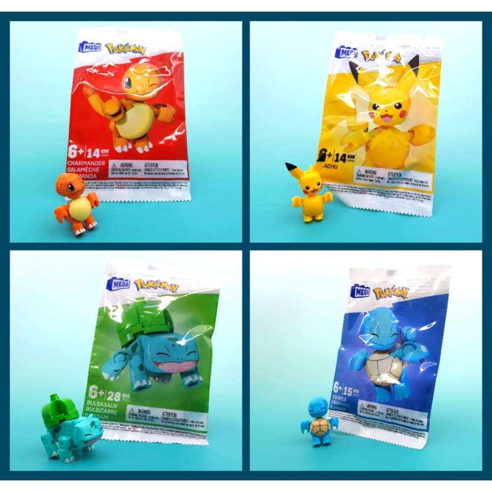Mega Pokémon Building Set - Charmander, Pikachu, Bulbasaur, Squirtle